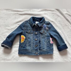 CUTE Cat & Jack Blue Denim Jean Jacket w/ Winnie the POOH Piglet Eyeore